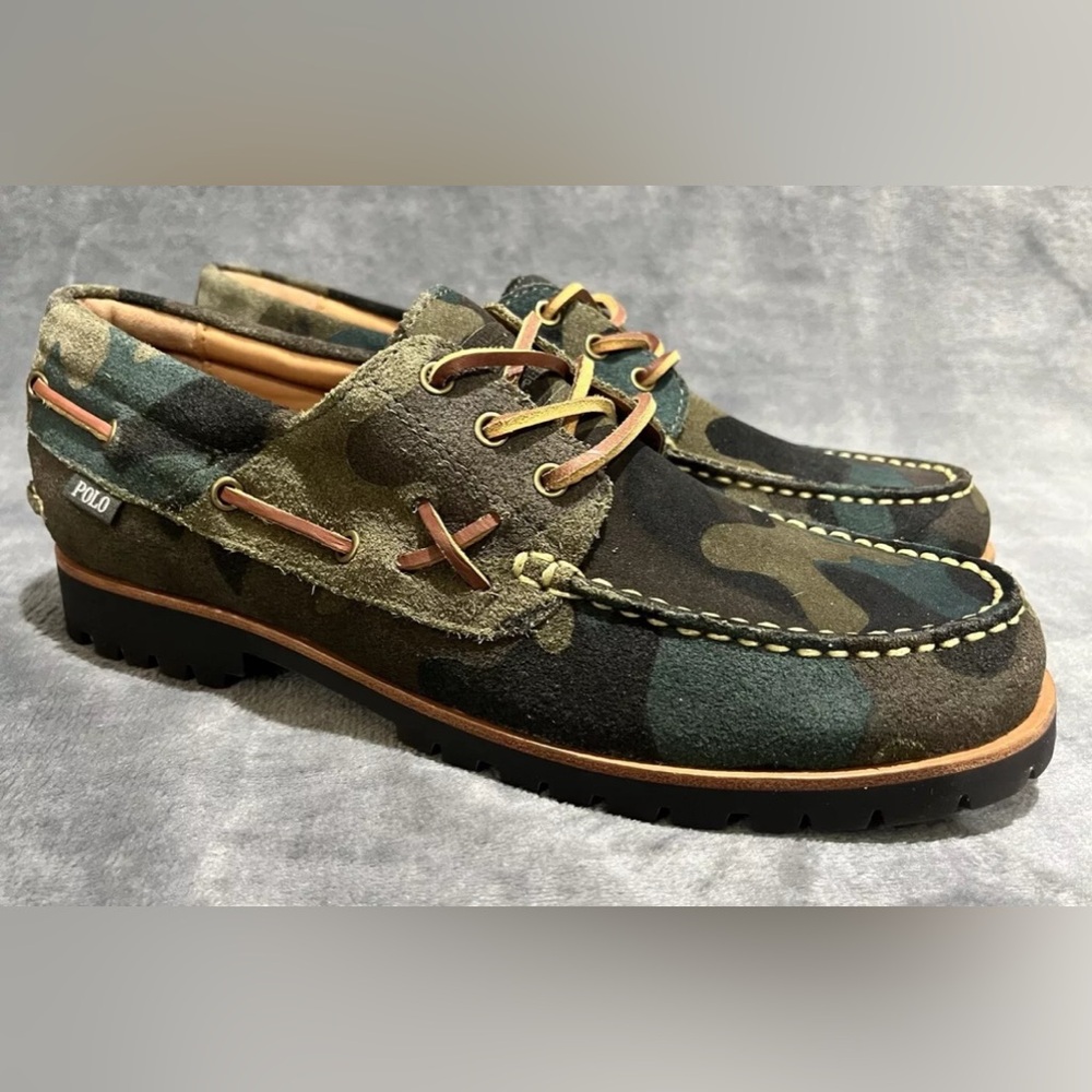 COPY - POLO Ralph Lauren Ranger Suede Camo Olive Boat Shoe Men’s Size 11 1/2 NEW